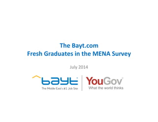 July 2014
The Bayt.com
Fresh Graduates in the MENA Survey
 
