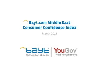 Bayt.com Middle East
Consumer Confidence Index
         March 2013
 