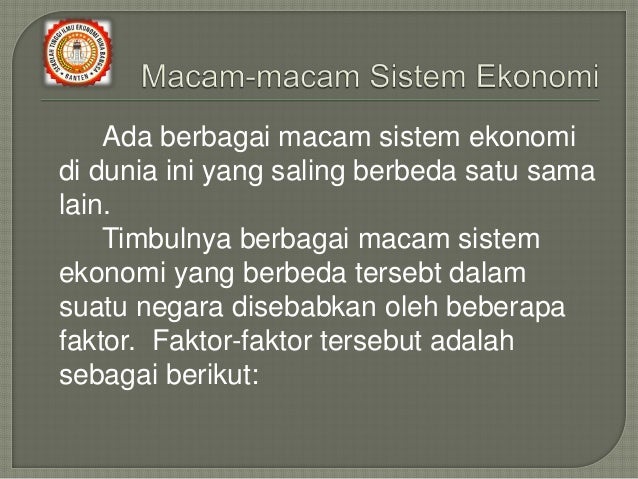 4 Sistem Ekonomi Indonesia