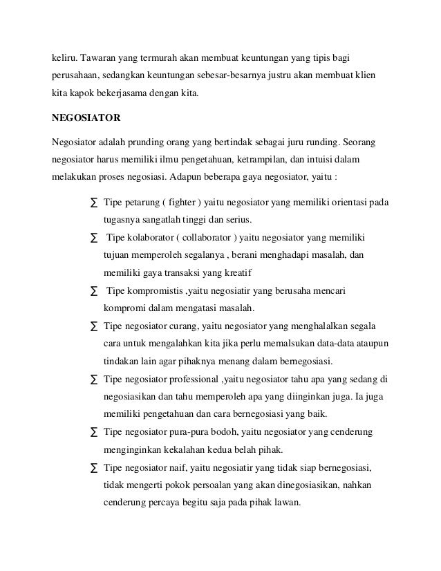 Tugas Rangkuman Teknik Negosiasi