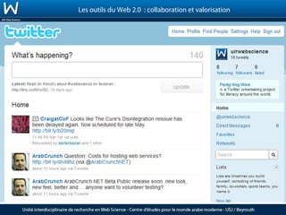 Les outils du Web 2.0 : collaboration et valorisation
 