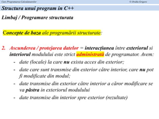 baze c++sructura unui program declarare variabilepdf. | PDF