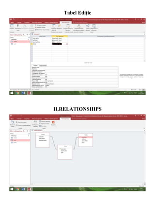 Tabel Ediție
II.RELATIONSHIPS
 