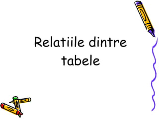 Relatiile dintre tabele 