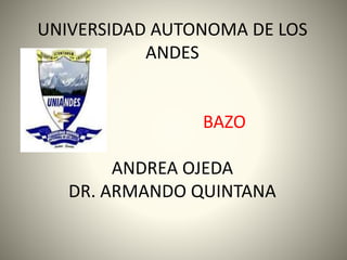 UNIVERSIDAD AUTONOMA DE LOS
ANDES
BAZO
ANDREA OJEDA
DR. ARMANDO QUINTANA
 