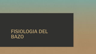 FISIOLOGIA DEL
BAZO
 
