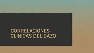 CORRELACIONES
CLINICAS DEL BAZO
 