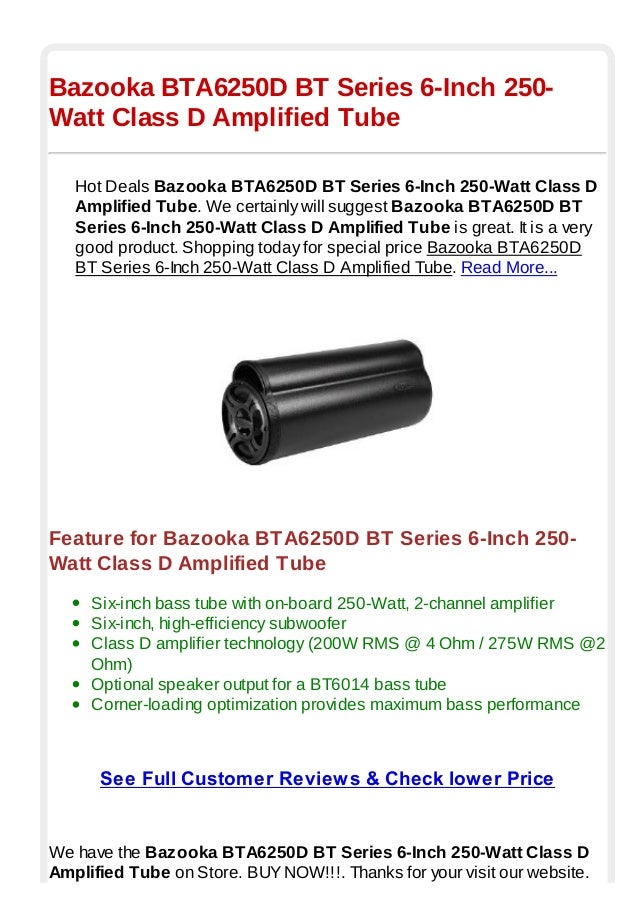 6 bazooka subwoofer