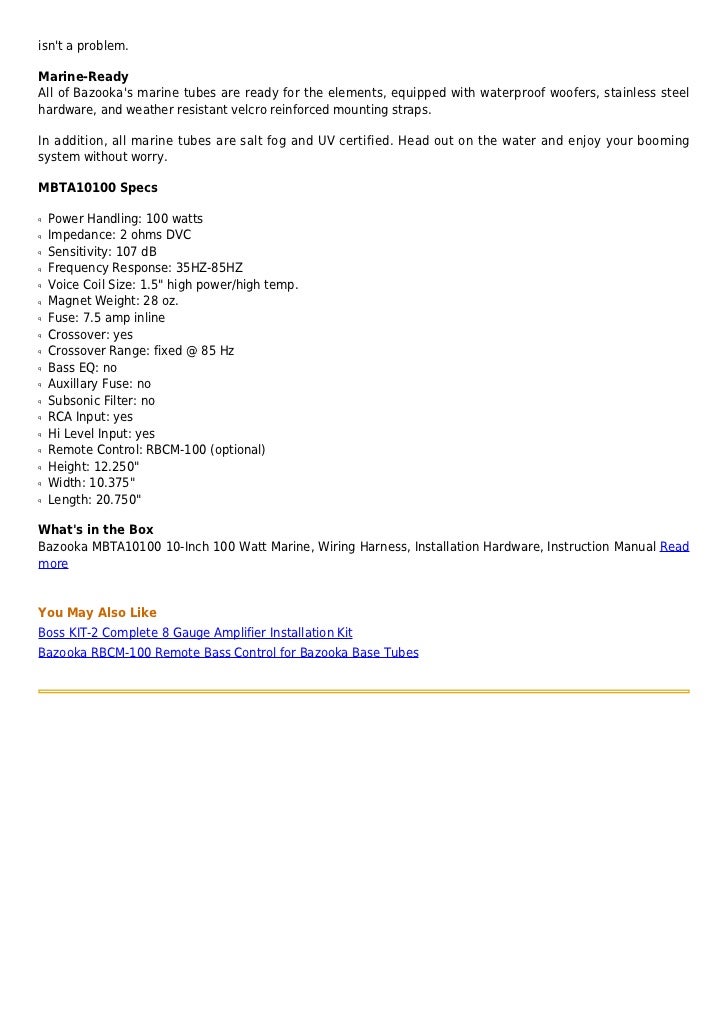 bazooka marine subwoofer
