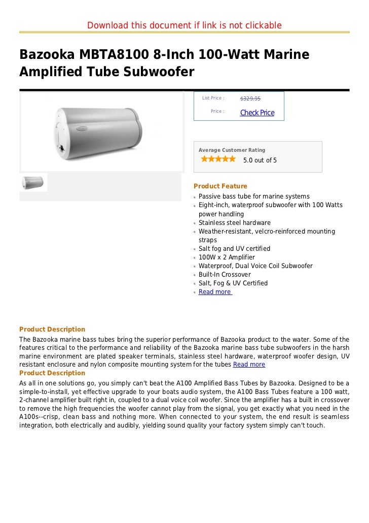 bass bazooka subwoofer