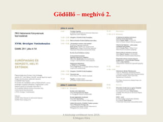 Gödöllő – meghívó 2.
A közösségi emlékezet terei 2019.
B.Megyes Klára
 