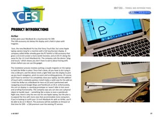 2017 CES – Trends and Introductions
371-10-2017
Product Introductions
AirBar
AirBar gives your MacBook Air a touchscreen f...
