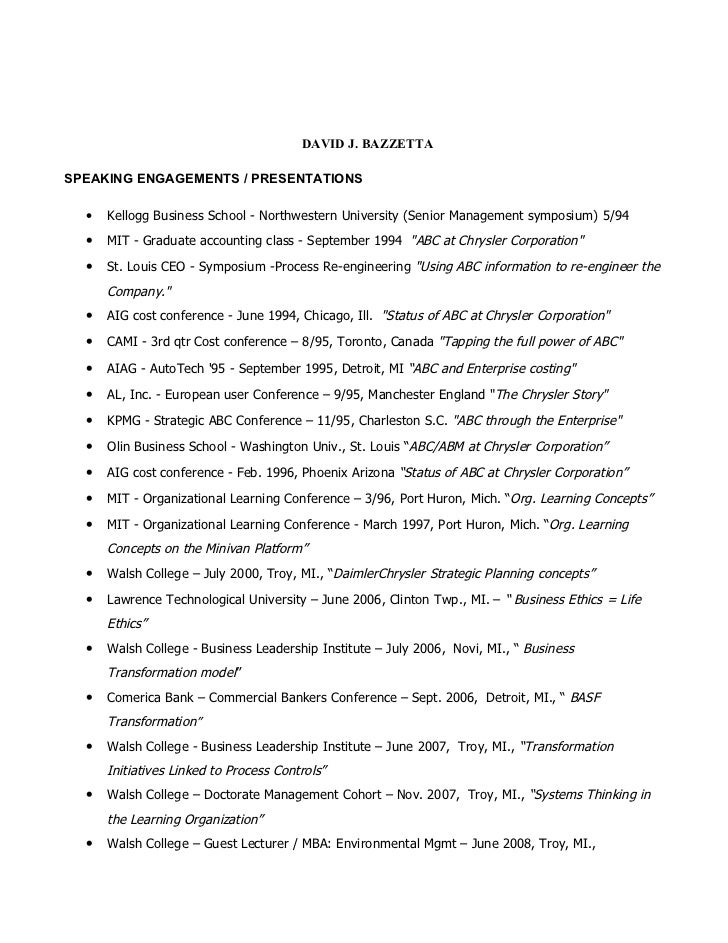 Bazzetta Resume August 2011