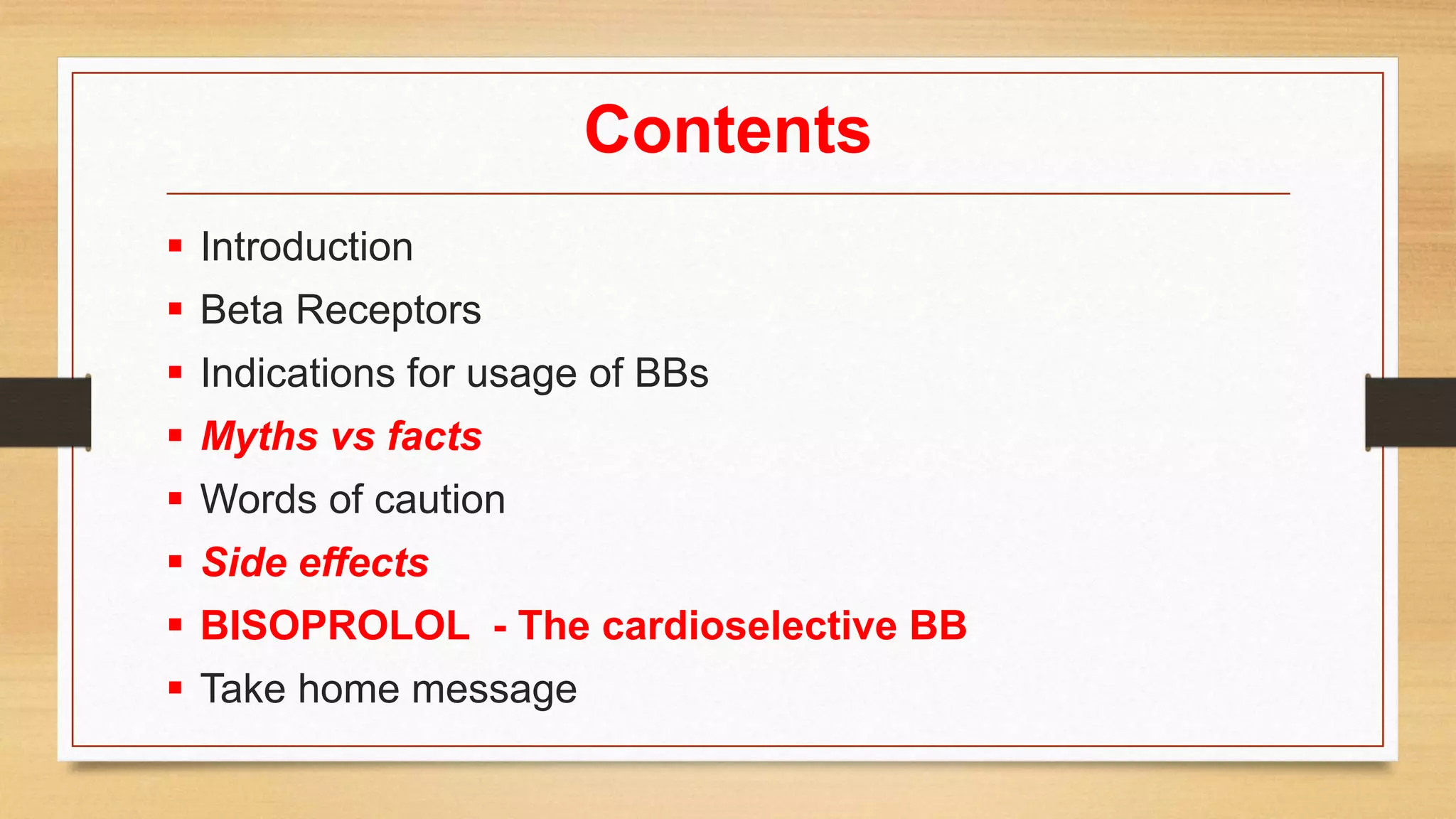Beta Blockers in current cardiovascular practice | PPTX