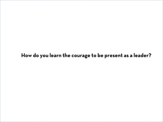 How do you learn the courage to be present as a leader?

© David E. Goldberg 2011

 