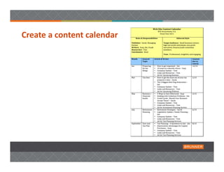 Create a content calendar 
 