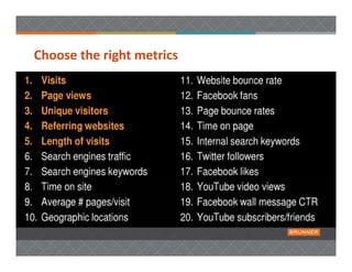 Choose the right metrics 
 