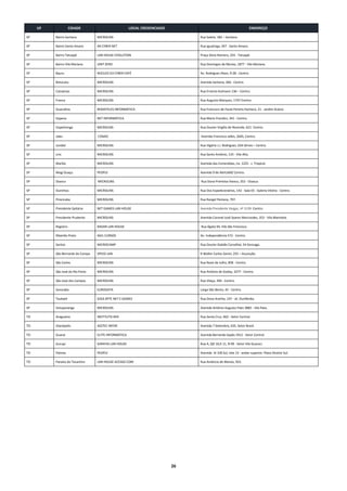 26
UF CIDADE LOCAL CREDENCIADO ENDEREÇO
SP Bairro Santana MICROLINS Rua Salete, 182 – Santana.
SP Bairro Santo Amaro AR CYBER NET Rua Iguatinga, 347 - Santo Amaro.
SP Bairro Tatuapé LAN HOUSE EVOLUTION Praça Silvio Romero, 255 - Tatuapé.
SP Bairro Vila Mariana UNIT ZERO Rua Domingos de Morais, 1877 - Vila Mariana.
SP Bauru NÚCLEO G3 CYBER CAFÉ Av. Rodrigues Alves, 9-28 - Centro.
SP Botucatu MICROLINS Avenida Santana, 266 - Centro.
SP Campinas MICROLINS Rua Ernesto Kulmann 136 – Centro.
SP Franca MICROLINS Rua Augusto Marques, 1747-Centro.
SP Guarulhos REMATELES INFORMÁTICA Rua Francisco de Paula Pereira Pacheco, 21 - Jardim Acácio.
SP Itapeva NET INFORMÁTICA Rua Mario Prandini, 341 - Centro.
SP Itapetininga MICROLINS Rua Doutor Virgílio de Rezende, 621- Centro.
SP Jales CENAIC Avenida Francisco Jalles, 2645, Centro.
SP Jundiaí MICROLINS Rua Vigário J.J. Rodrigues, 634 térreo – Centro.
SP Lins MICROLINS Rua Santo Antônio, 133 - Vila Alta.
SP Marília MICROLINS Avenida das Esmeraldas, no. 1225 - J. Tropical.
SP Mogi Guaçu PEOPLE Avenida 9 de Abril,669/ Centro.
SP Osasco MICROLINS Rua Dona Primitiva Vianco, 353 - Osasco.
SP Ourinhos MICROLINS Rua Dos Expedicionários, 142 - Sala 03 - Galeria Vitória - Centro.
SP Piracicaba MICROLINS Rua Rangel Pestana, 797.
SP Presidente Epitácio NET GAMES LAN HOUSE Avenida Presidente Vargas, nº 1139- Centro.
SP Presidente Prudente MICROLINS Avenida Coronel José Soares Marcondes, 353 - Vila Maristela.
SP Registro RADAR LAN HOUSE Rua Ágata 94, Vila São Francisco.
SP Ribeirão Preto AGIL CURSOS Av. Independência 572 - Centro.
SP Santos MICROCAMP Rua Doutor Galeão Carvalhal, 54 Gonzaga.
SP São Bernardo do Campo SPEED LAN R Walter Carlos Zanini, 255 – Assunção.
SP São Carlos MICROLINS Rua Nove de Julho, 858 - Centro.
SP São José do Rio Preto MICROLINS Rua Antônio de Godoy, 3277 - Centro.
SP São José dos Campos MICROLINS Rua Vilaça, 394 - Centro.
SP Sorocaba EURODATA Largo São Bento, 45 - Centro.
SP Taubaté GIGA BYTE NET E GAMES Rua Dona Aranha, 147 - Jd. Ourilândia.
SP Votuporanga MICROLINS Avenida Antônio Augusto Paes 3882 - Vila Paes.
TO Araguaína INSTITUTO MIX Rua Santa Cruz, 662 - Setor Central.
TO Dianópolis ASSTEC INFOR Avenida 7 Setembro, 635, Setor Brasil.
TO Guaraí ELYTE INFORMÁTICA Avenida Bernardo Sayão 1912 - Setor Central.
TO Gurupi GIRAFAS LAN HOUSE Rua A, QD 16,lt 11, N 09 - Setor Vila Guaraci.
TO Palmas PEOPLE Avenida JK 106 Sul, lote 13 - andar superior; Plano Diretor Sul.
TO Paraíso do Tocantins LAN HOUSE ACESSO COM Rua Amâncio de Morais, 923.
 