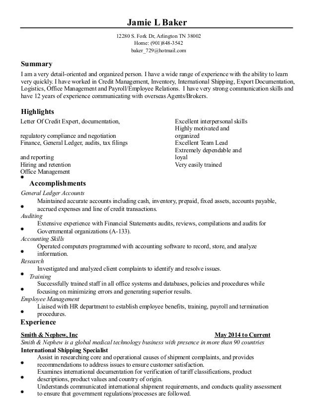 resume for bakery worker