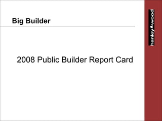 Big Builder 2008 Public Builder Report Card 