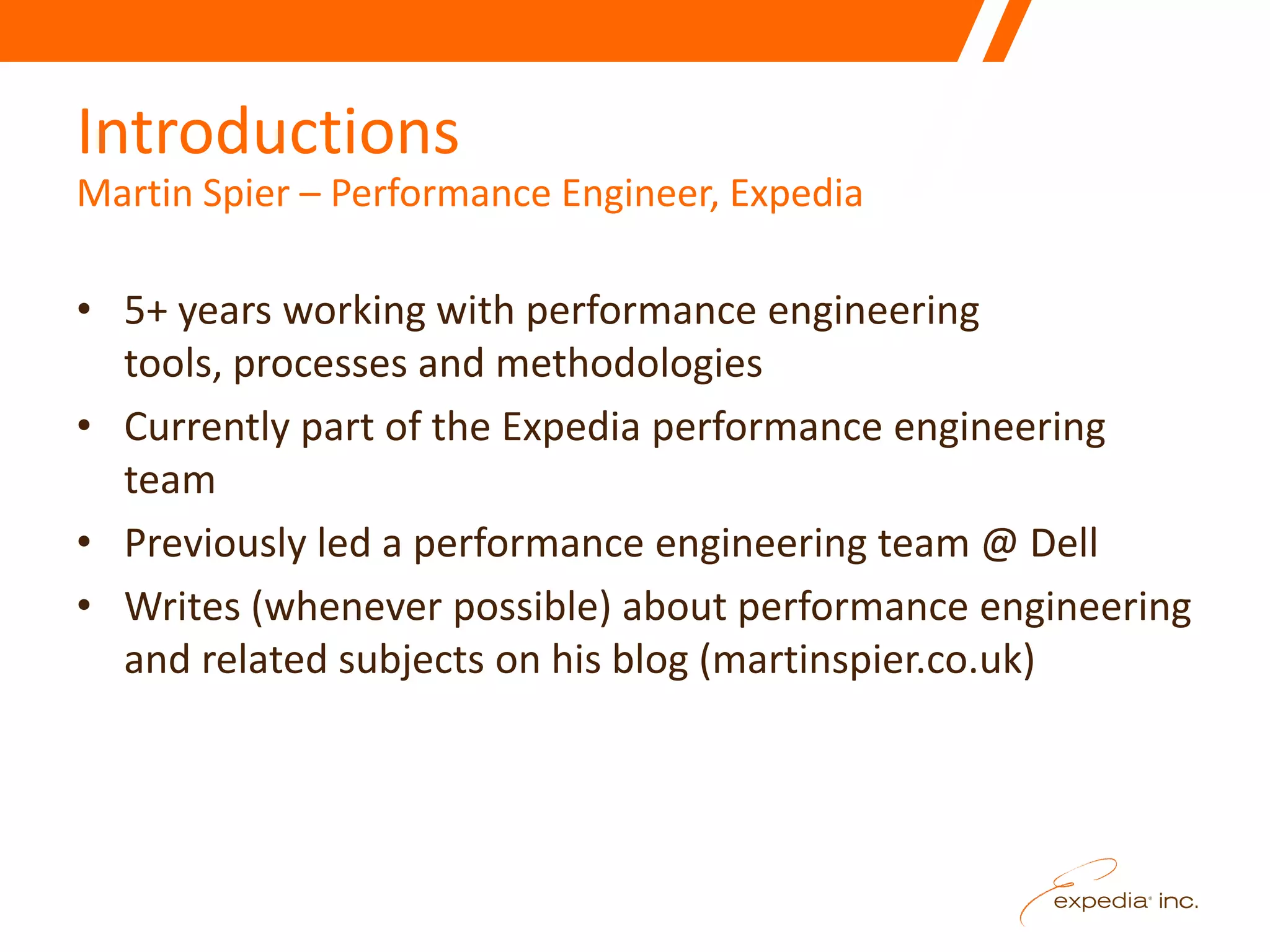 Expedia Performance Presentation Leveraging HP Performance Center | PPTX