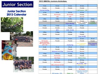 Junior Section
 Junior Section
 2013 Calendar
 