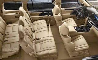 1716 LX shown with Parchment leather interior trim.  //  Options shown.
MANIPULATE THE SENSES
Experience eight-seat supremacy with an expansive cabin
space that’s as versatile as it is elegant. Unwind and indulge with
power-sliding second-row seating, a power-folding third row,
available heated and ventilated front- and second-row seating,
ambient LED lighting and ample cargo space.
 