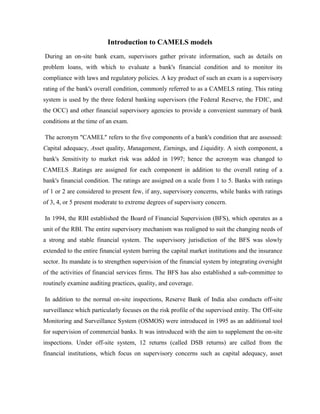 CAMELS MODEL Analysis on Banking Sector. | PDF