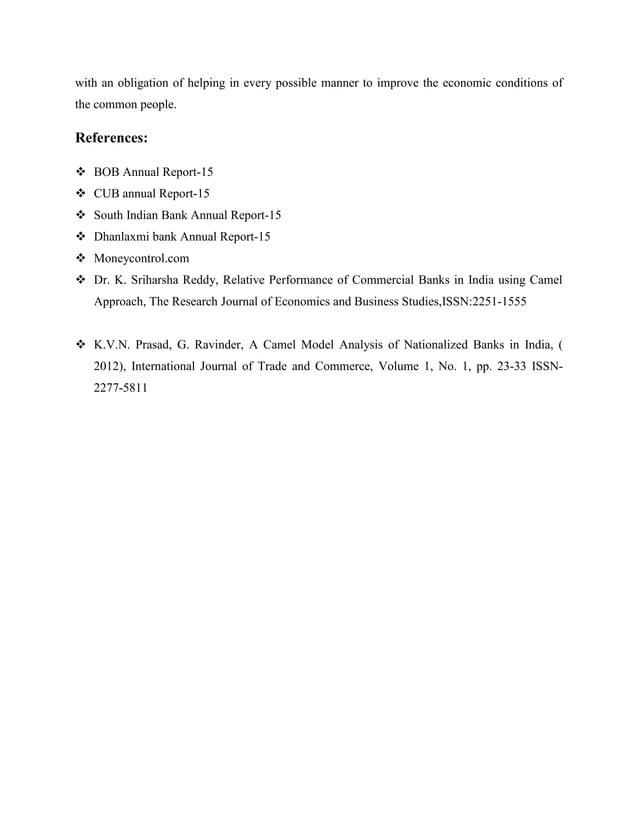 CAMELS MODEL Analysis on Banking Sector.