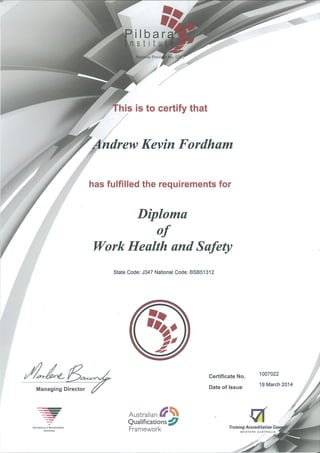Diploma WHS