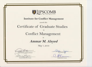 Graduate Certificate in Conflict Management