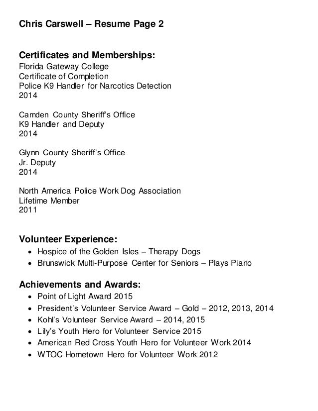 chris carswell 2015 resume