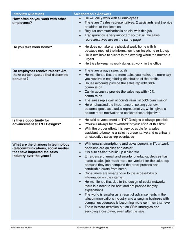 interview questions for job shadowing major magdalene questions for job shadowing