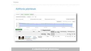 Videó
AdWords jelentések
A videóhirdetések áttekintése
 