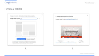 PartnerAcademy
Hirdetési ötletek
Display hirdetések kialakítása
1. 2.
 