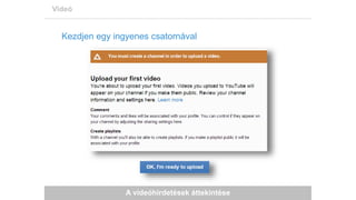 A videóhirdetések áttekintése
Videó
Kezdjen egy ingyenes csatornával
 