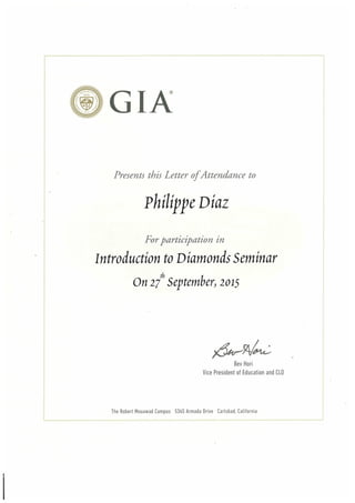 GIA Introduction to diamond seminar