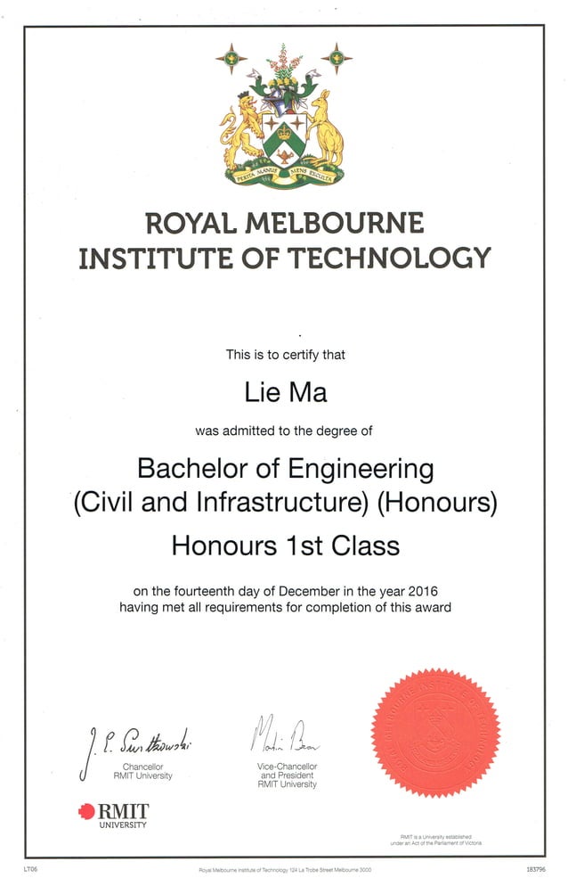 RMIT Certificate PDF RMIT Certificate PDF