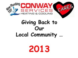 Giving Back to
Our
Local Community …
2013
 