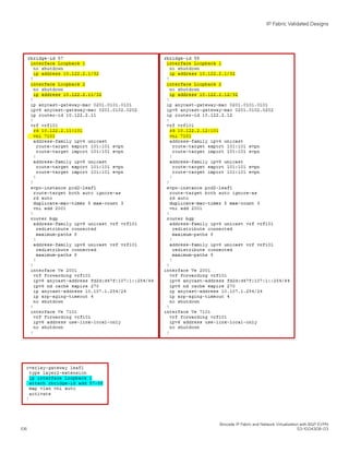 IP Fabric Validated Designs
Brocade IP Fabric and Network Virtualization with BGP EVPN
106 53-1004308-03
 