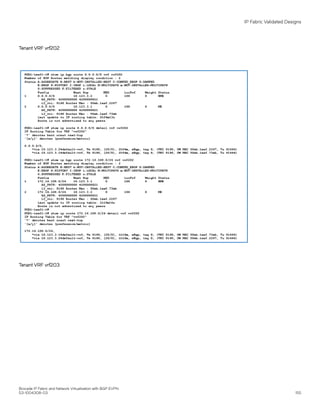 Tenant VRF vrf202
Tenant VRF vrf203
IP Fabric Validated Designs
Brocade IP Fabric and Network Virtualization with BGP EVPN
53-1004308-03 155
 
