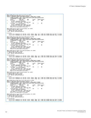 IP Fabric Validated Designs
Brocade IP Fabric and Network Virtualization with BGP EVPN
158 53-1004308-03
 