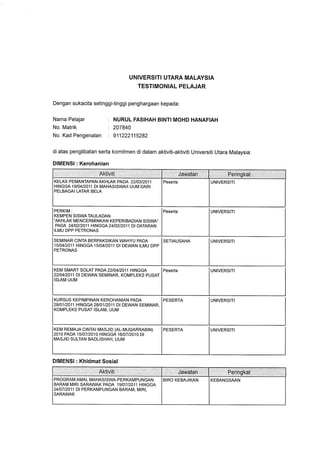 TESTIMONIAL PELAJAR UUM
