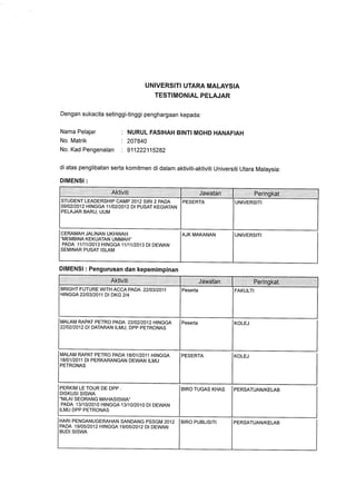 TESTIMONIAL PELAJAR UUM