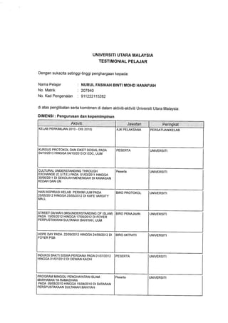 TESTIMONIAL PELAJAR UUM