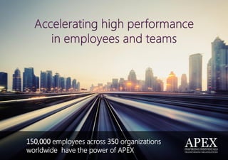 employees across organizations
worldwide have the power of APEX
 