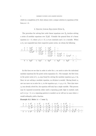Solving Linear Equations Over p-Adic Integers | PDF