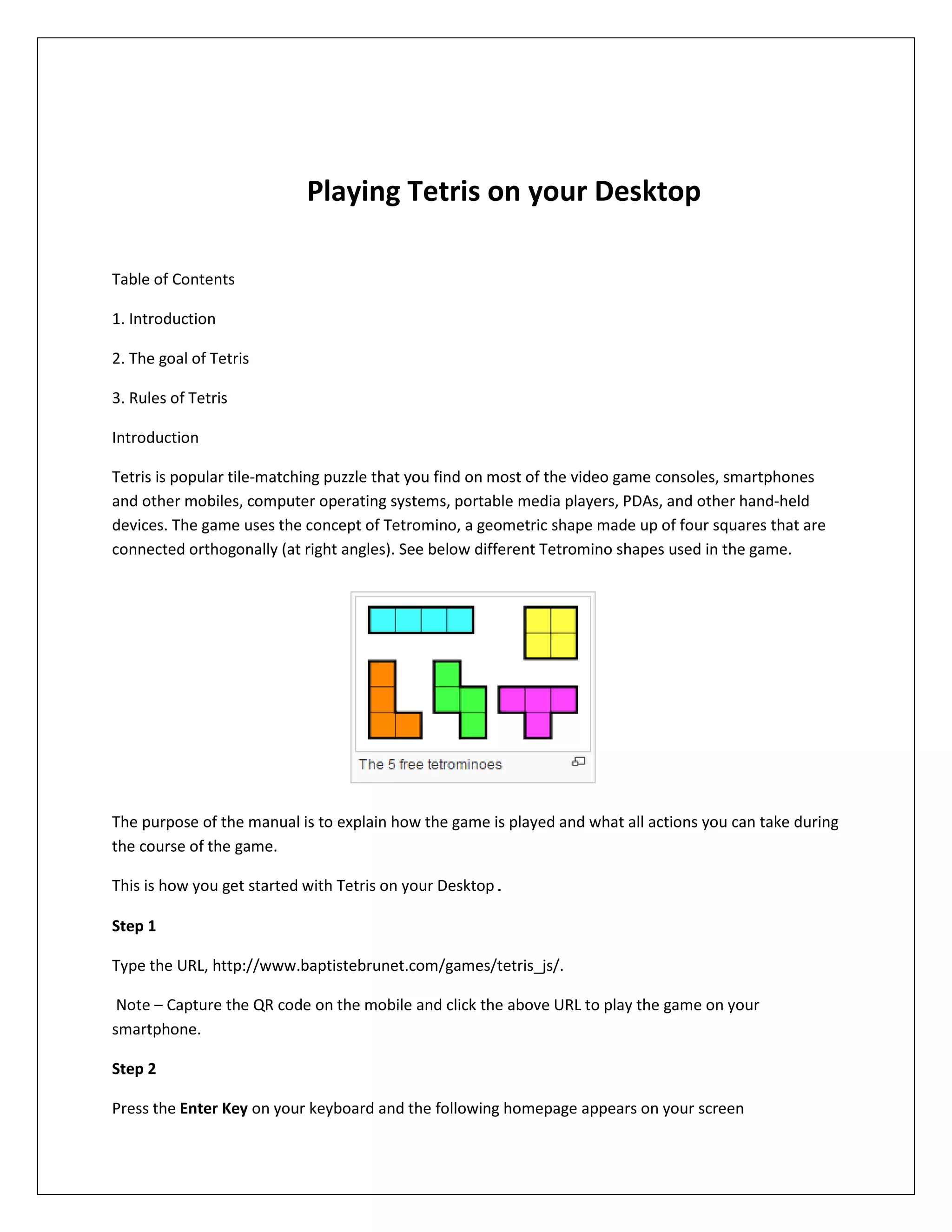 Tetris Rights Flowchart Tetris Manual_Navneet Vats (1) | PDF
