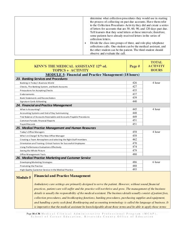 Medical Clinical Administrative Professional Detail