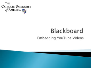 Embedding YouTube Videos
 